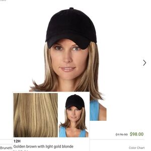 Baseball hat with hair.